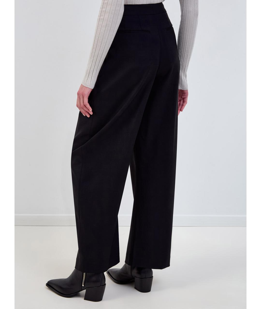 HERNO Черные шерстяные прямые брюки, фото 4