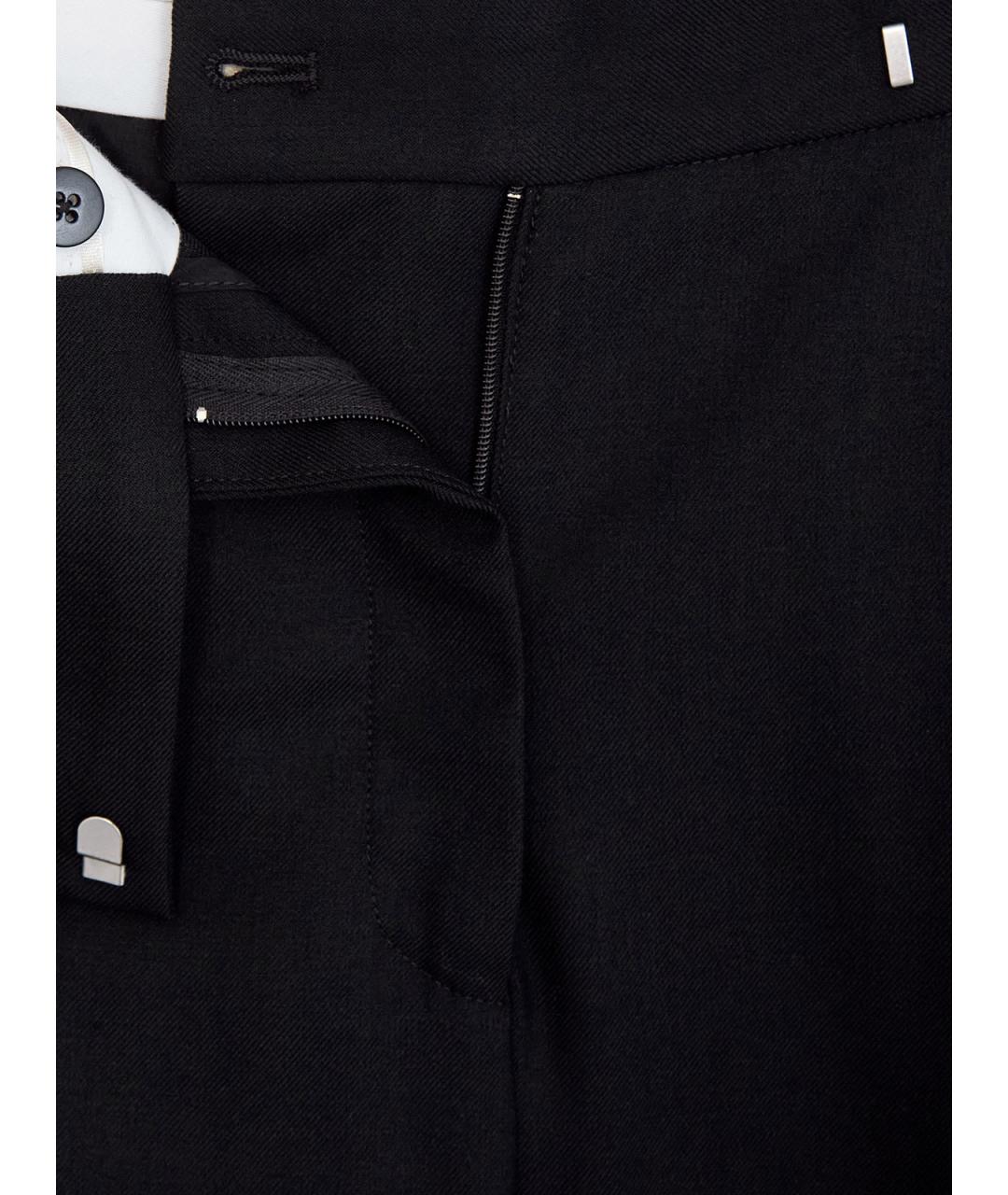 HERNO Черные шерстяные прямые брюки, фото 6