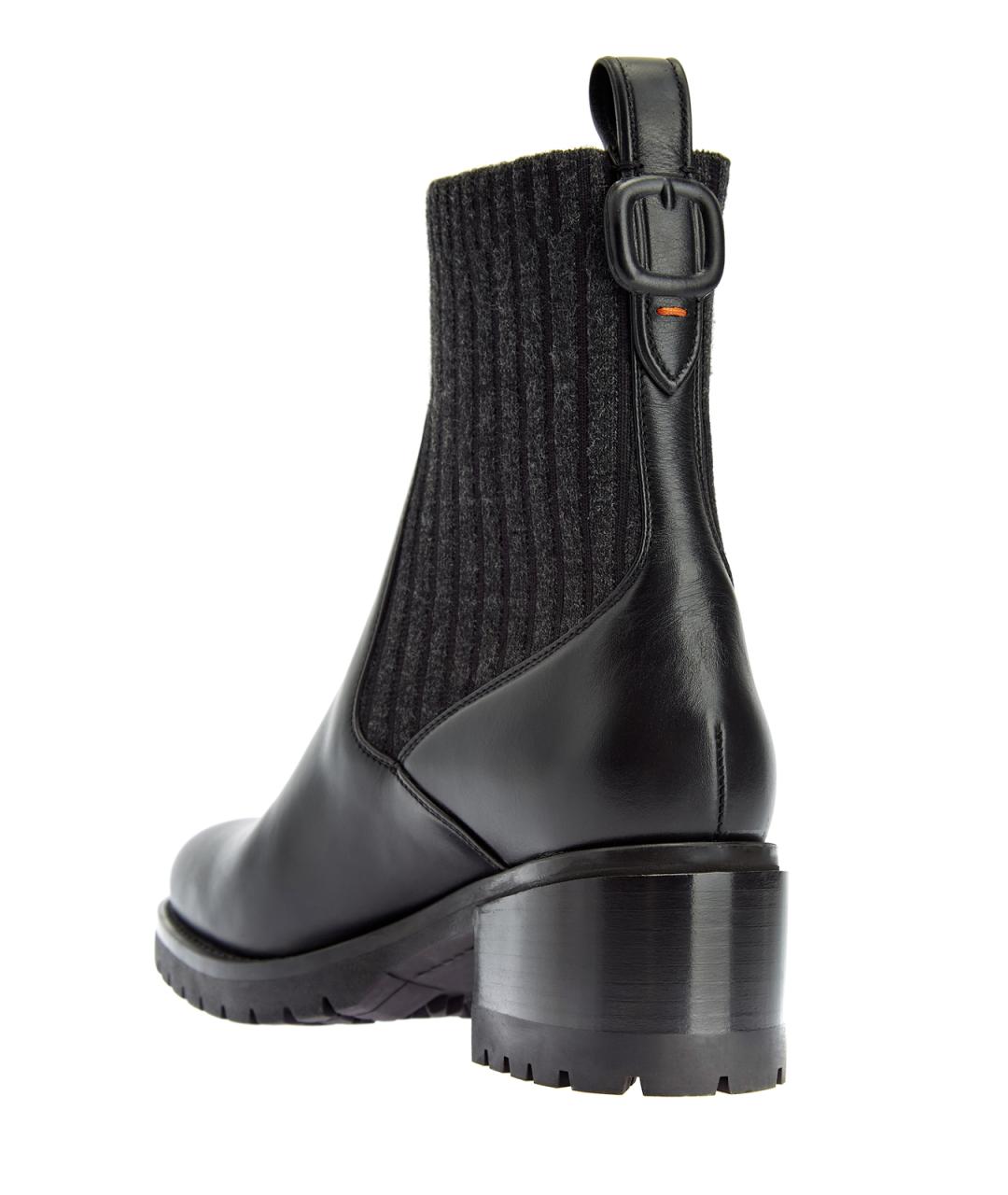 SANTONI Черные кожаные ботинки, фото 4