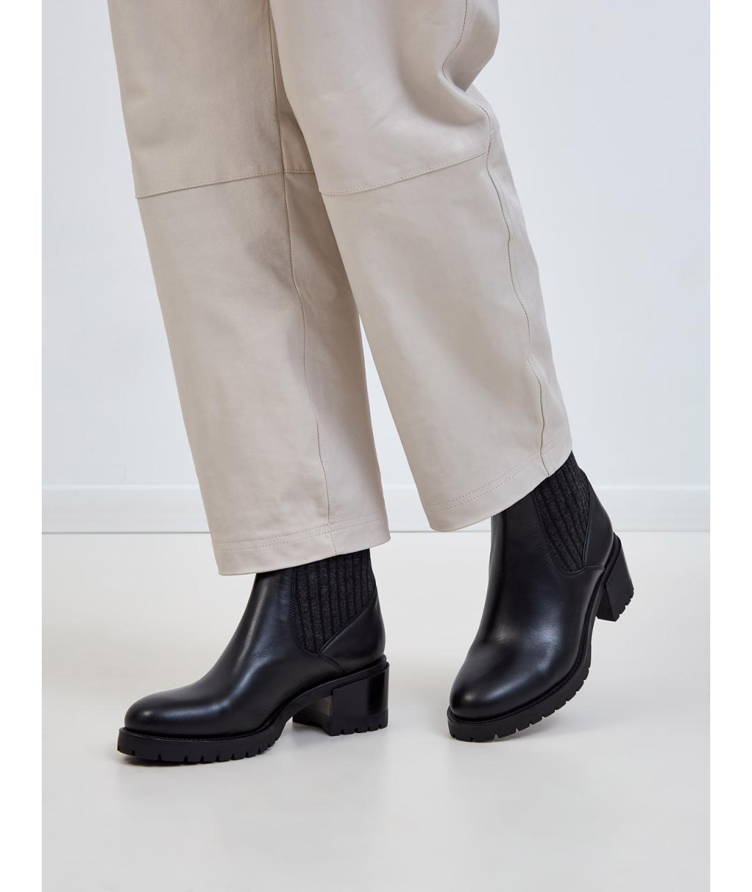 SANTONI Черные кожаные ботинки, фото 2