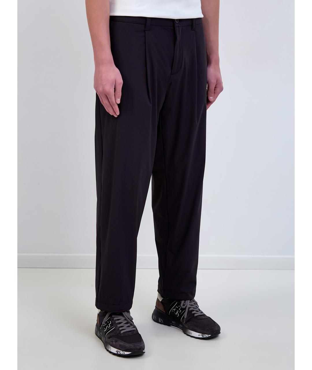 HERNO Черные полиамидовые повседневные брюки, фото 3