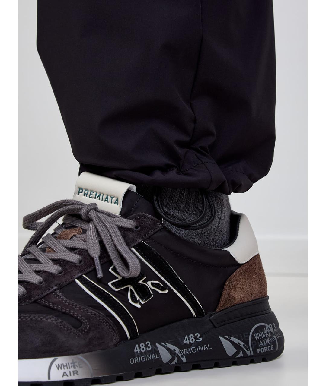 HERNO Черные полиамидовые повседневные брюки, фото 5