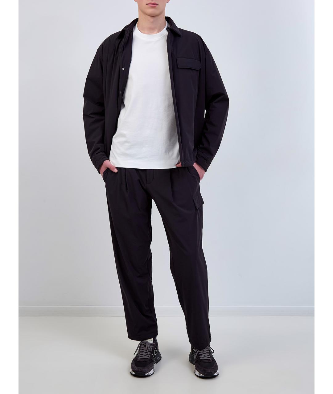 HERNO Черные полиамидовые повседневные брюки, фото 2