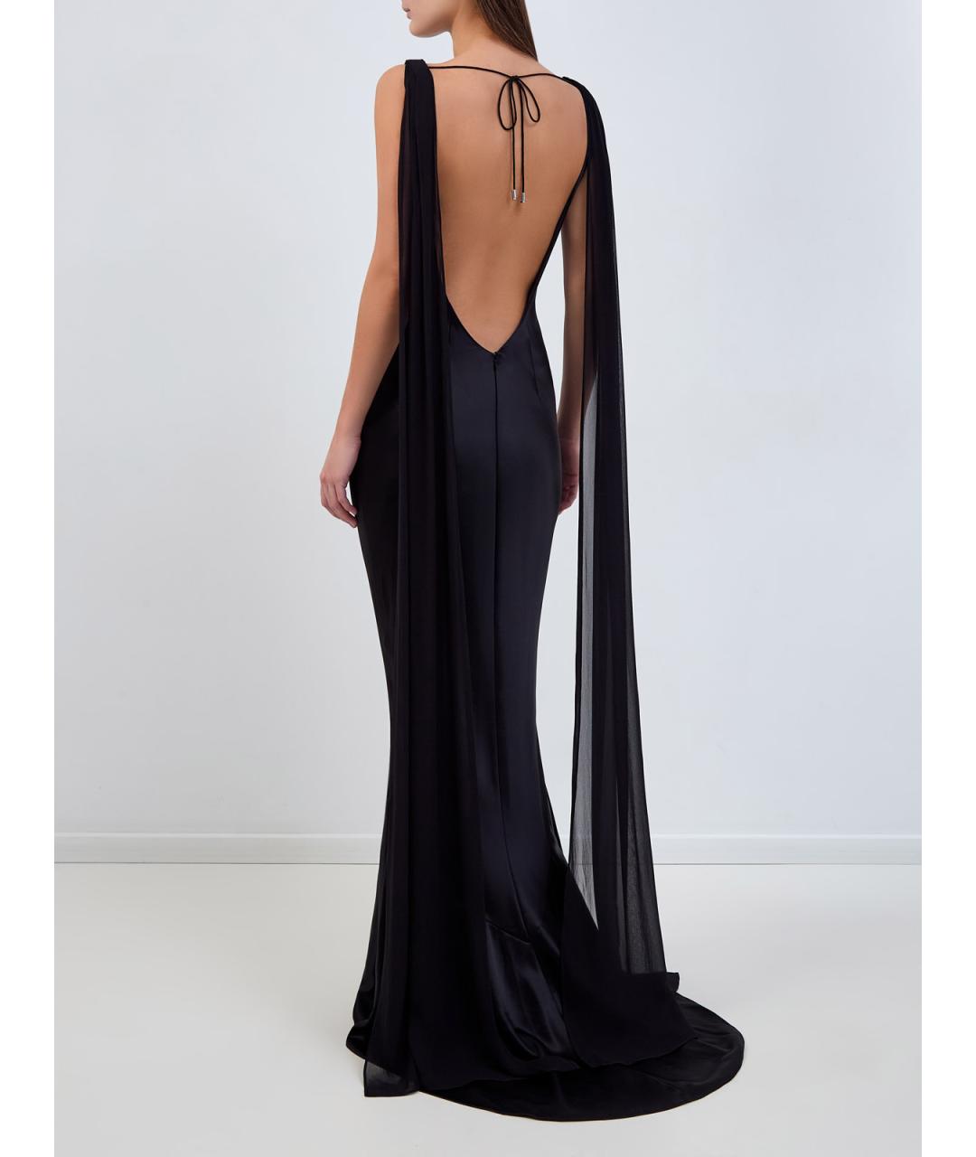 Retrofete Черное ацетатное вечернее платье, фото 4