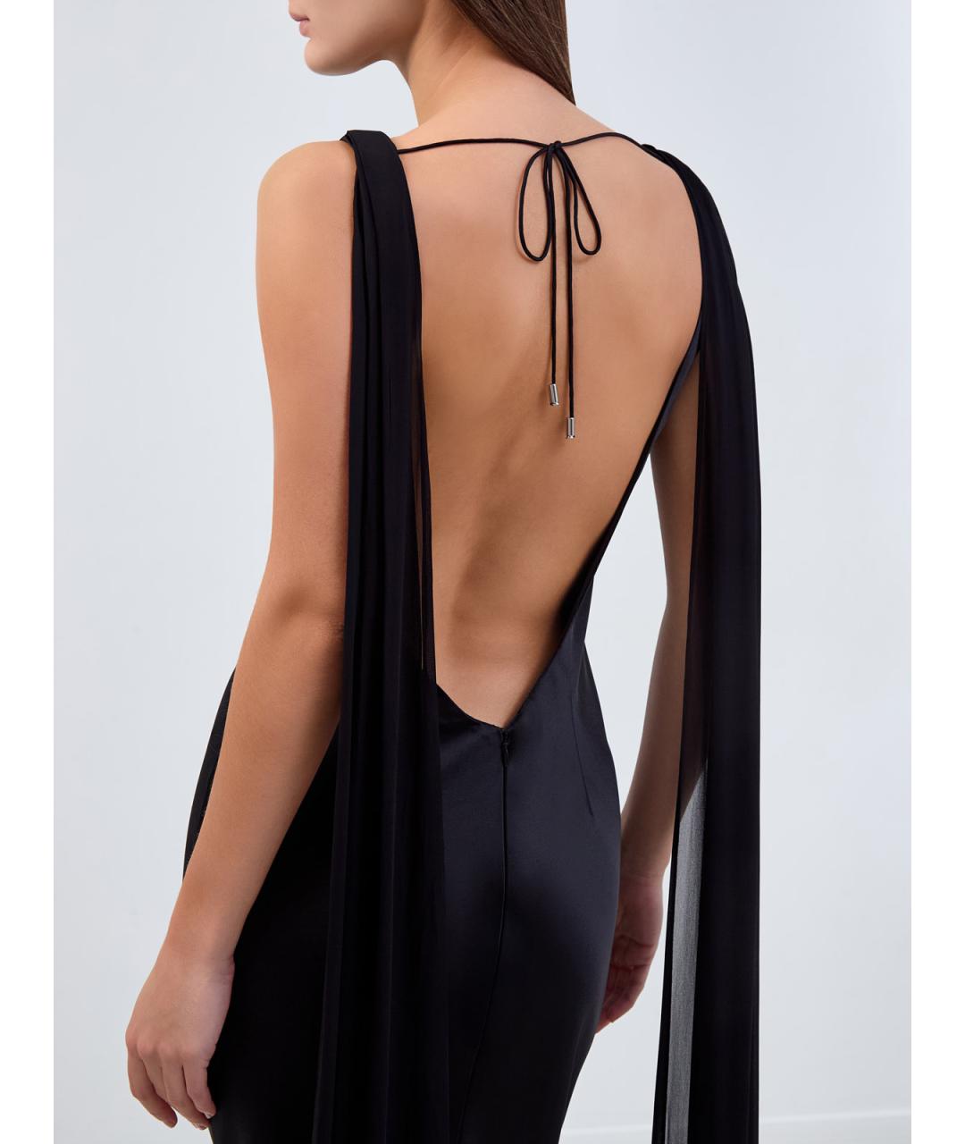 Retrofete Черное ацетатное вечернее платье, фото 5