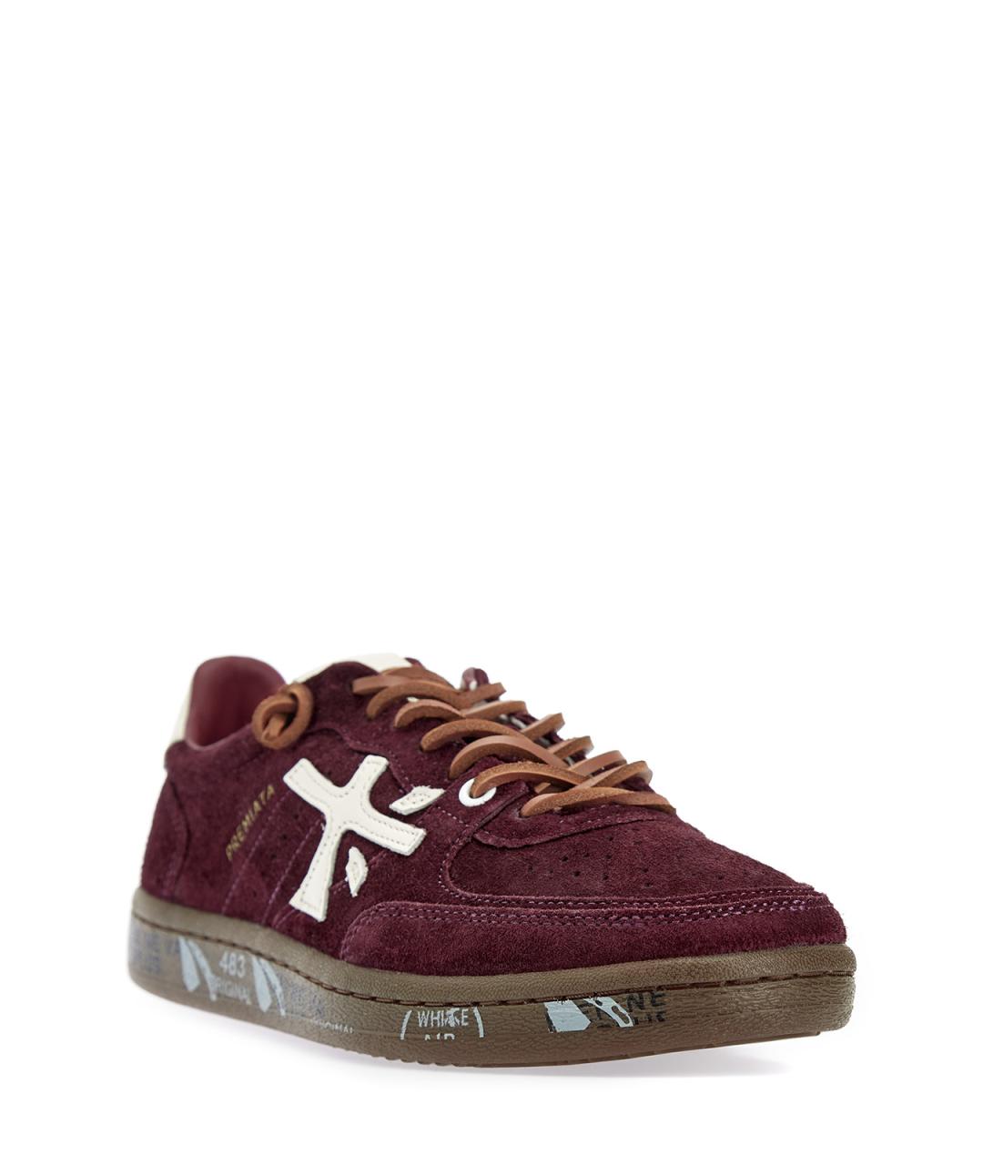 PREMIATA Бордовые замшевые кеды, фото 3