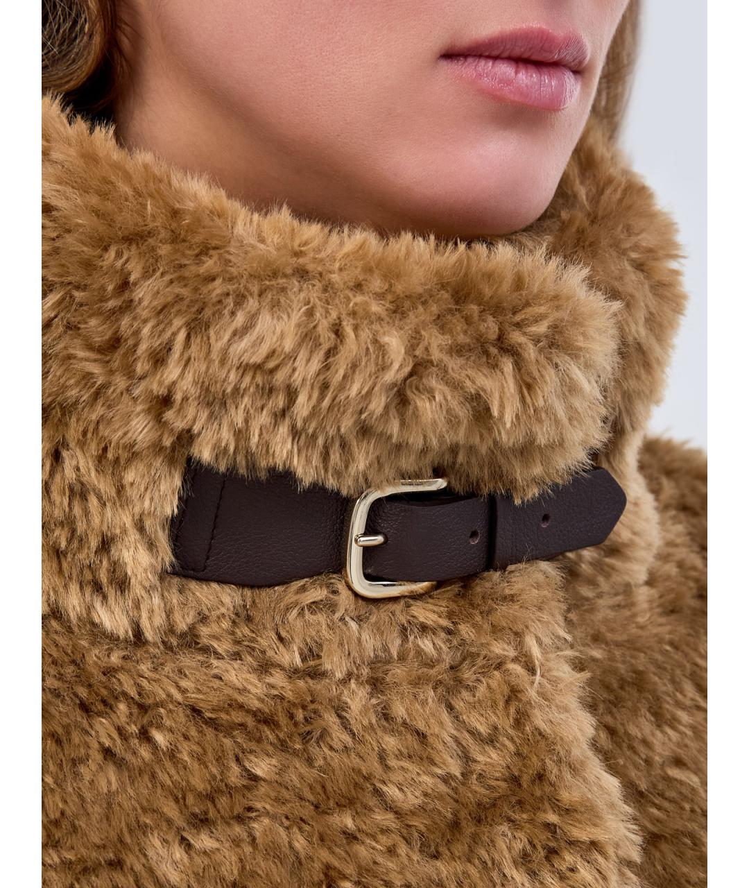 HERNO Коричневая полиэстеровая шуба, фото 6