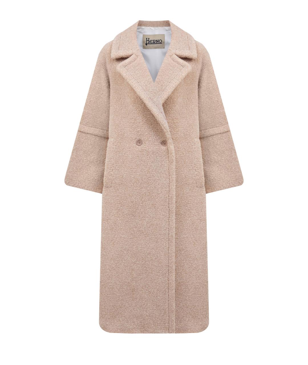 HERNO Бежевое полиэстеровое пальто, фото 1