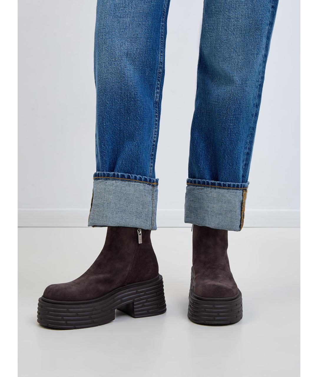 AGL Коричневые замшевые ботильоны, фото 2