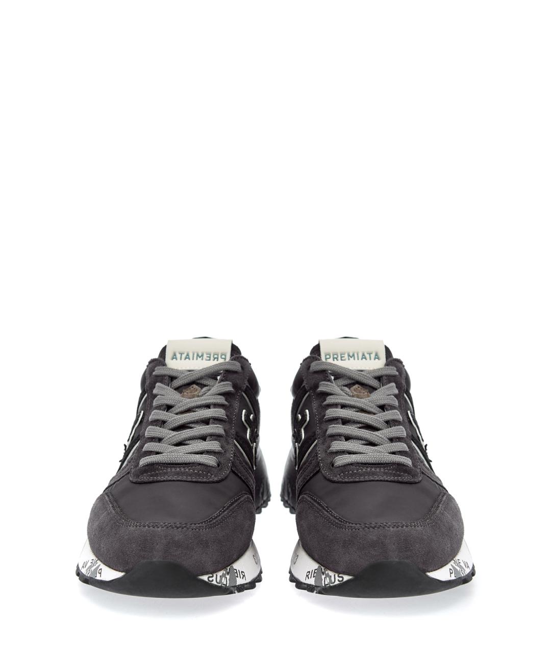 PREMIATA Коричневые текстильные низкие кроссовки / кеды, фото 6