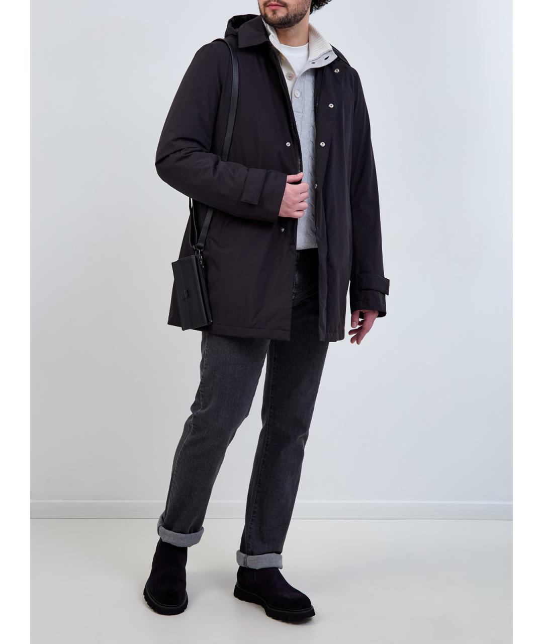 HERNO Черный полиэстеровый пуховик, фото 2