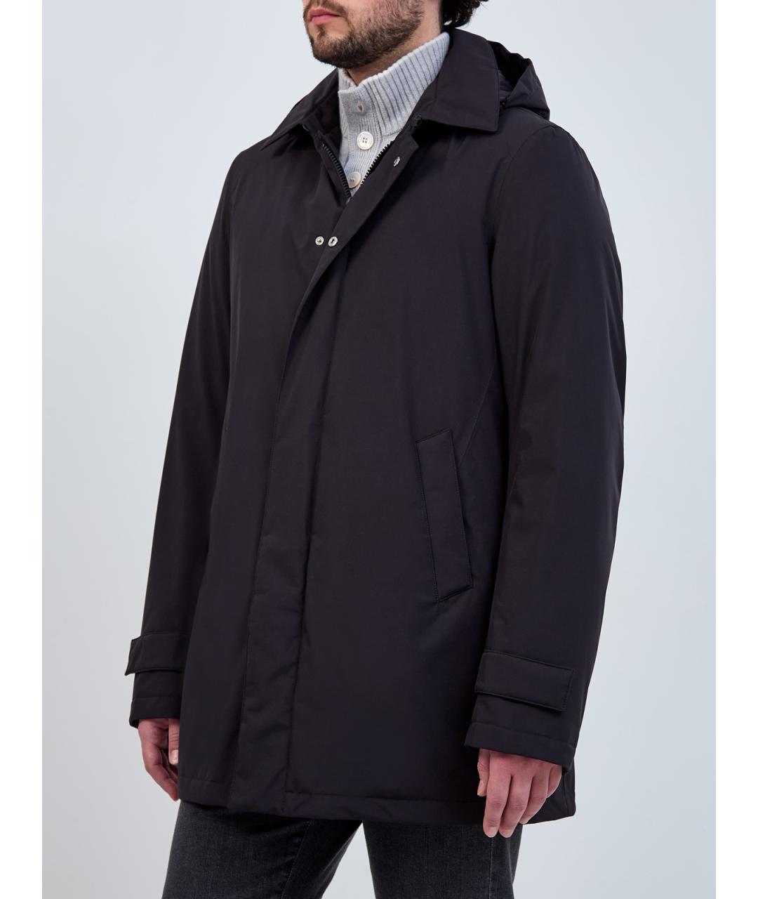 HERNO Черный полиэстеровый пуховик, фото 3