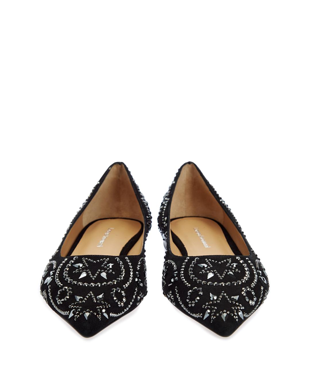 LORENA ANTONIAZZI Черные замшевые балетки, фото 6