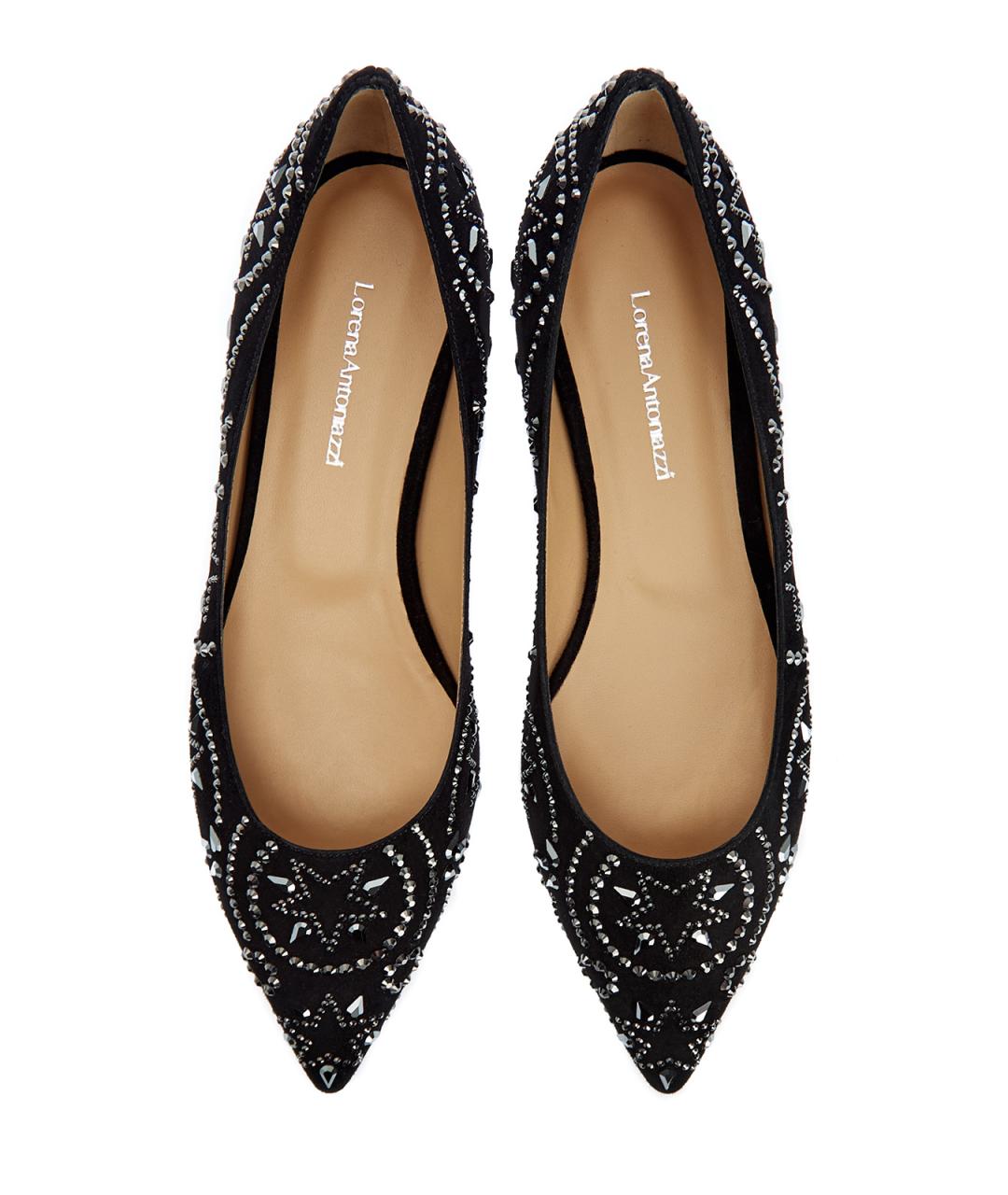 LORENA ANTONIAZZI Черные замшевые балетки, фото 5