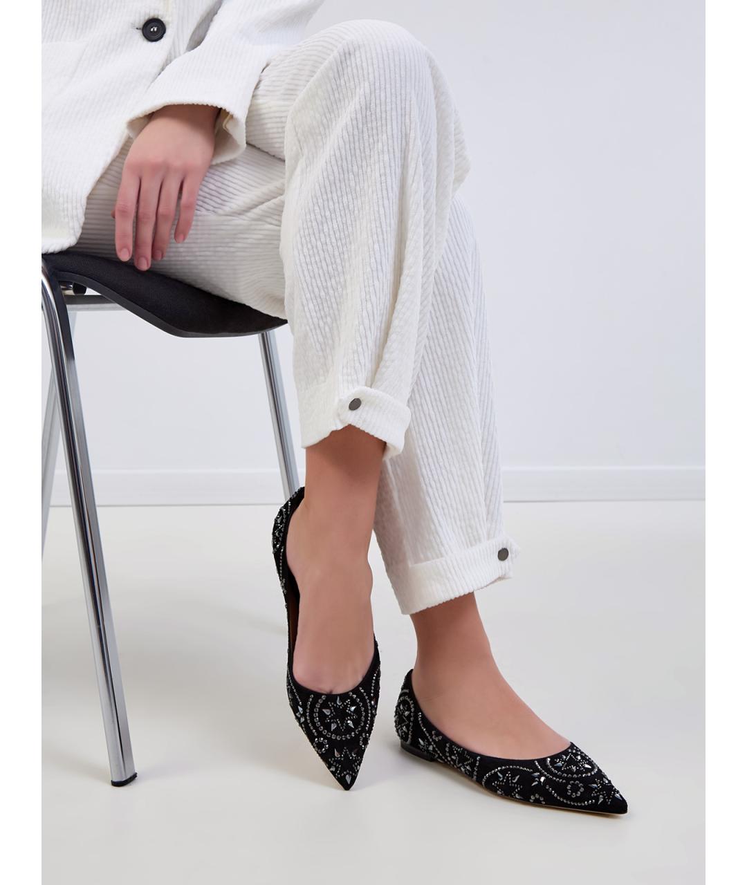 LORENA ANTONIAZZI Черные замшевые балетки, фото 2