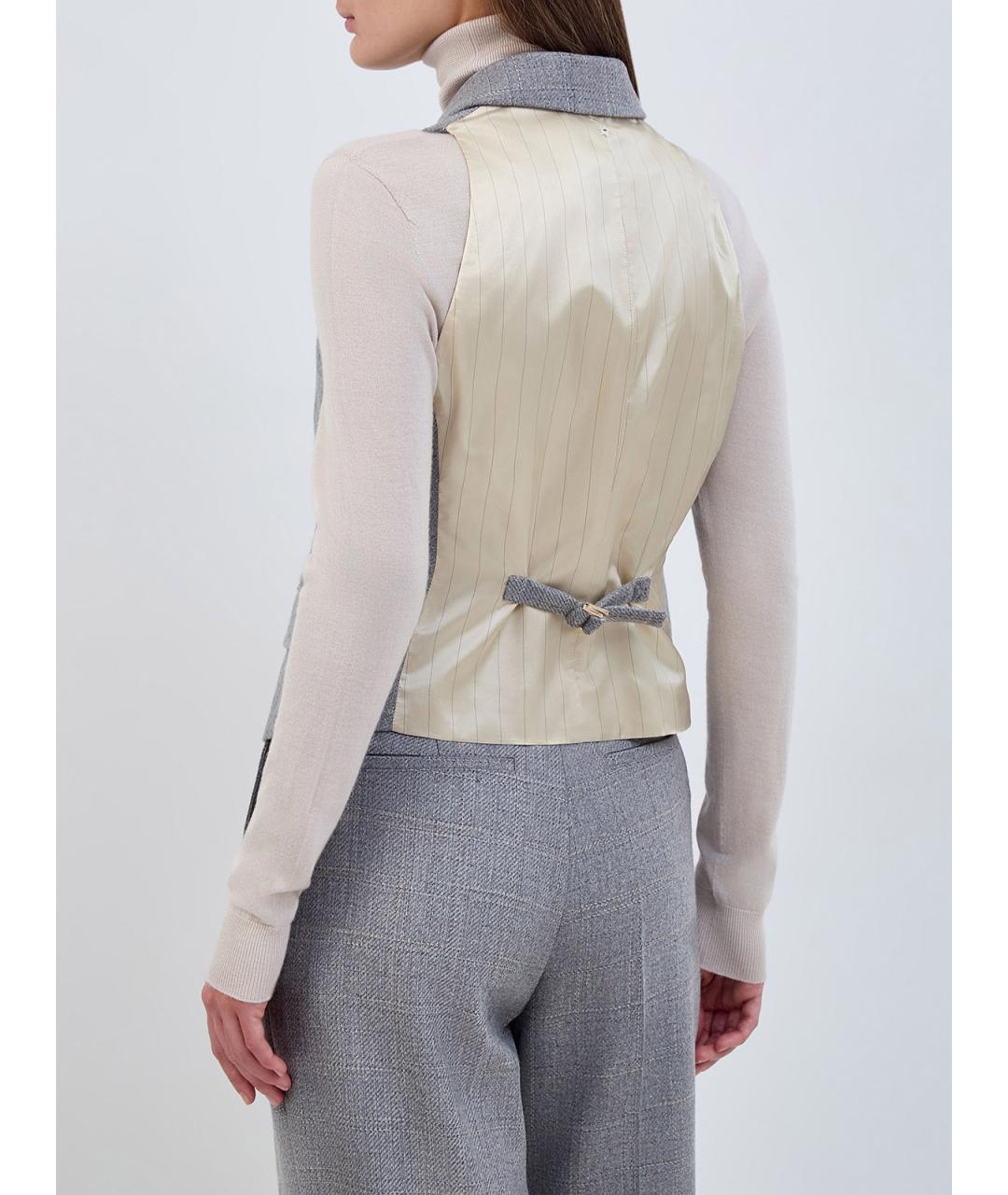 LORENA ANTONIAZZI Серый шерстяной жилет, фото 4