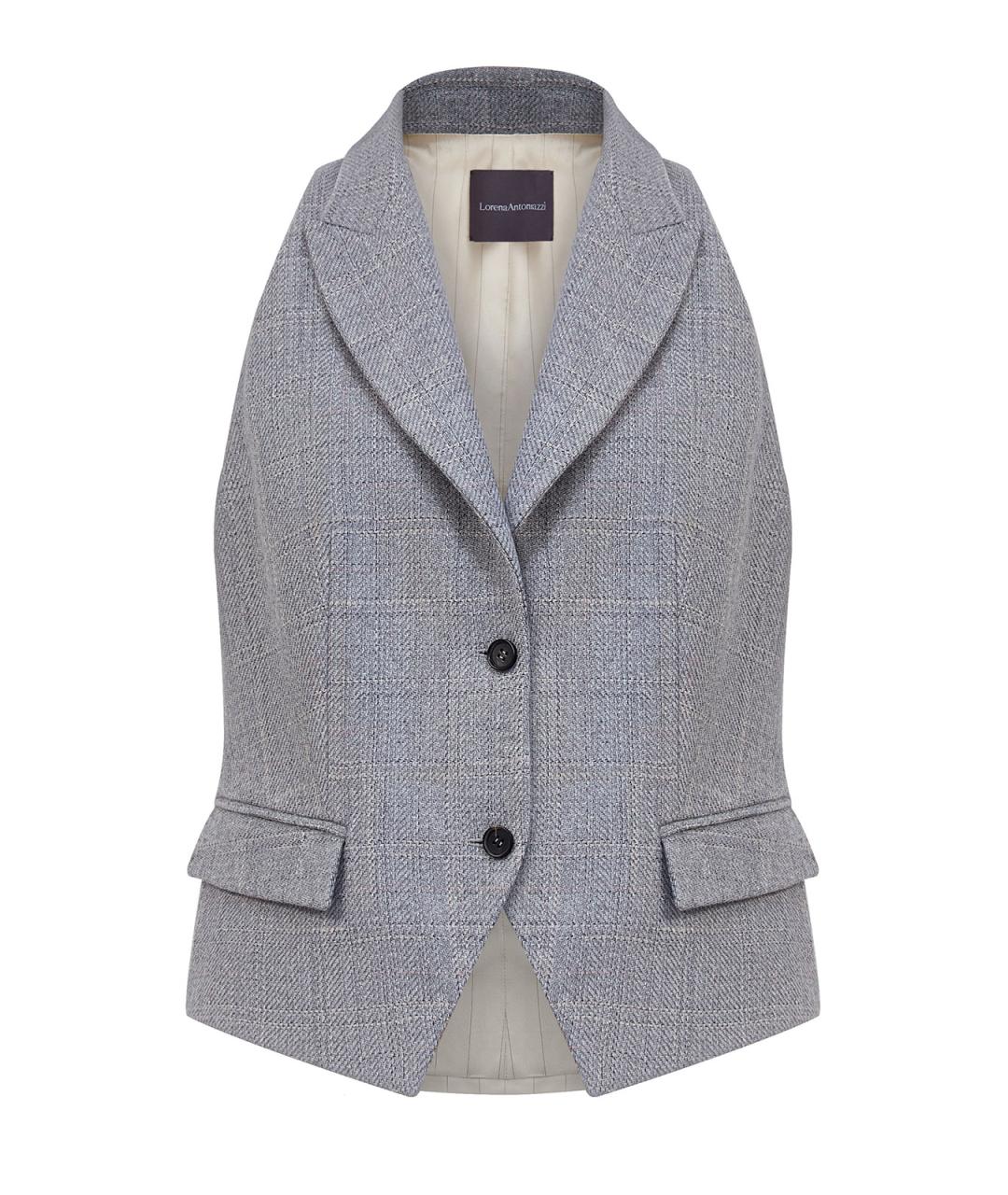 LORENA ANTONIAZZI Серый шерстяной жилет, фото 1