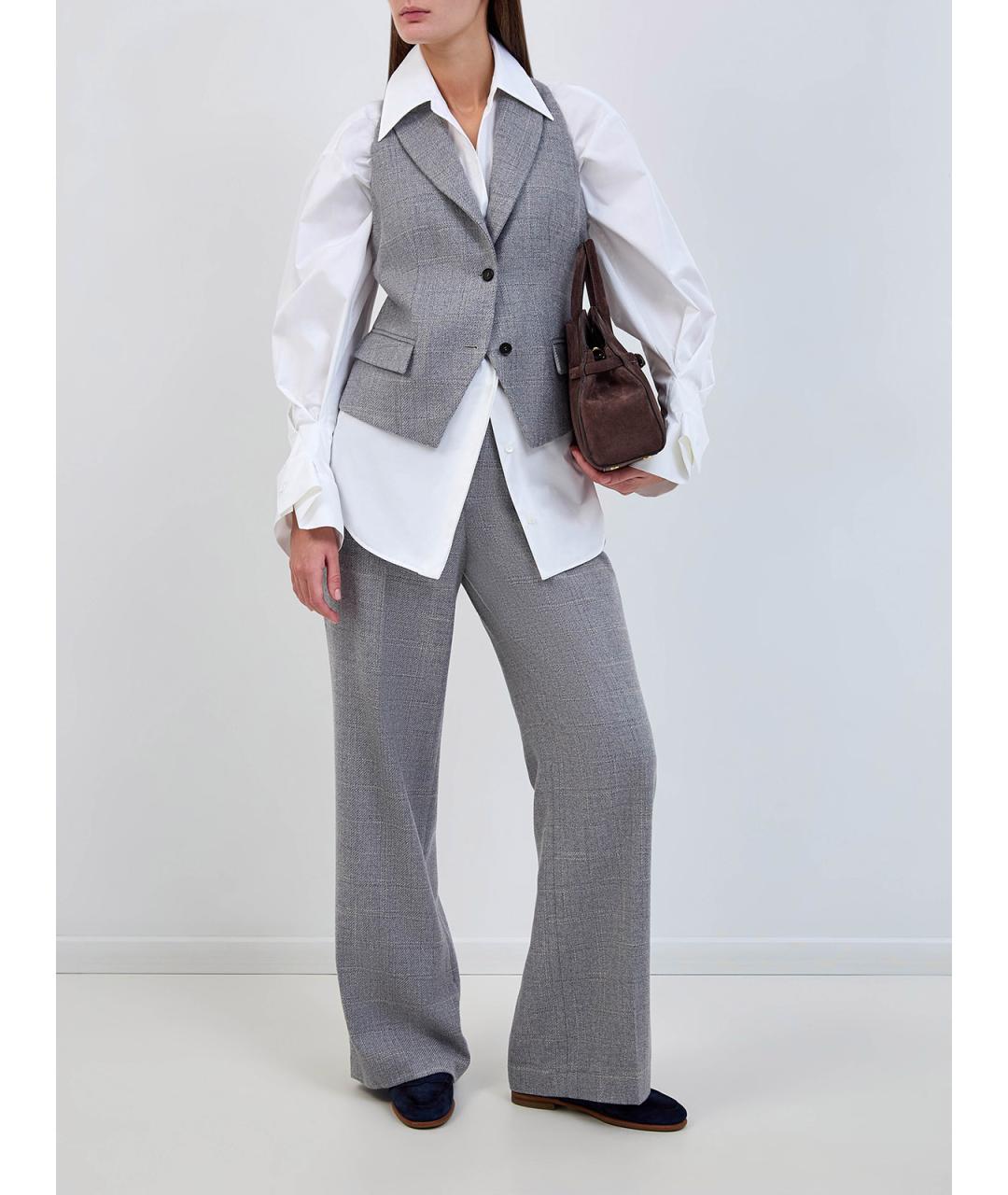 LORENA ANTONIAZZI Серый шерстяной жилет, фото 2