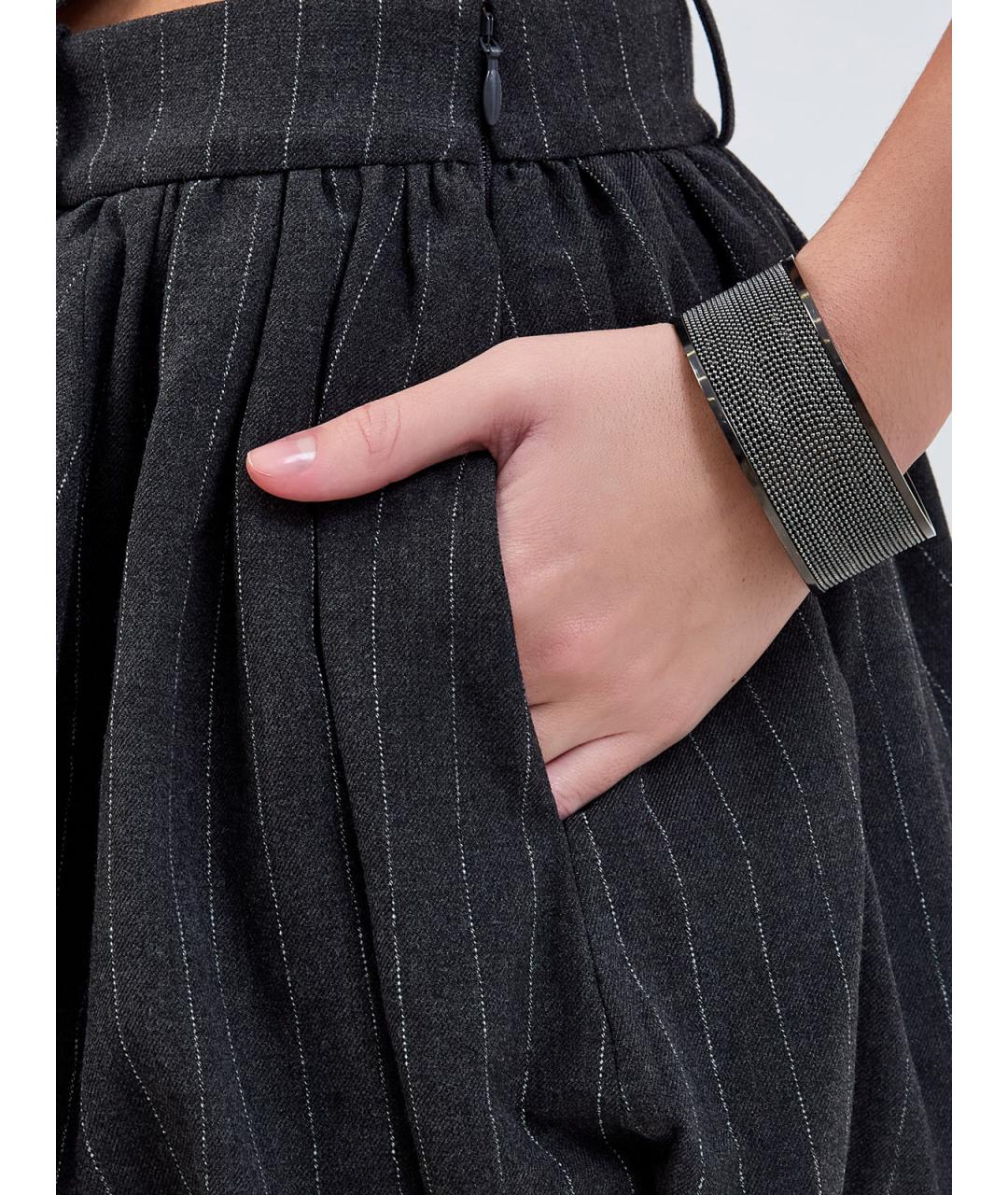 Retrofete Серая полиэстеровая юбка мини, фото 5