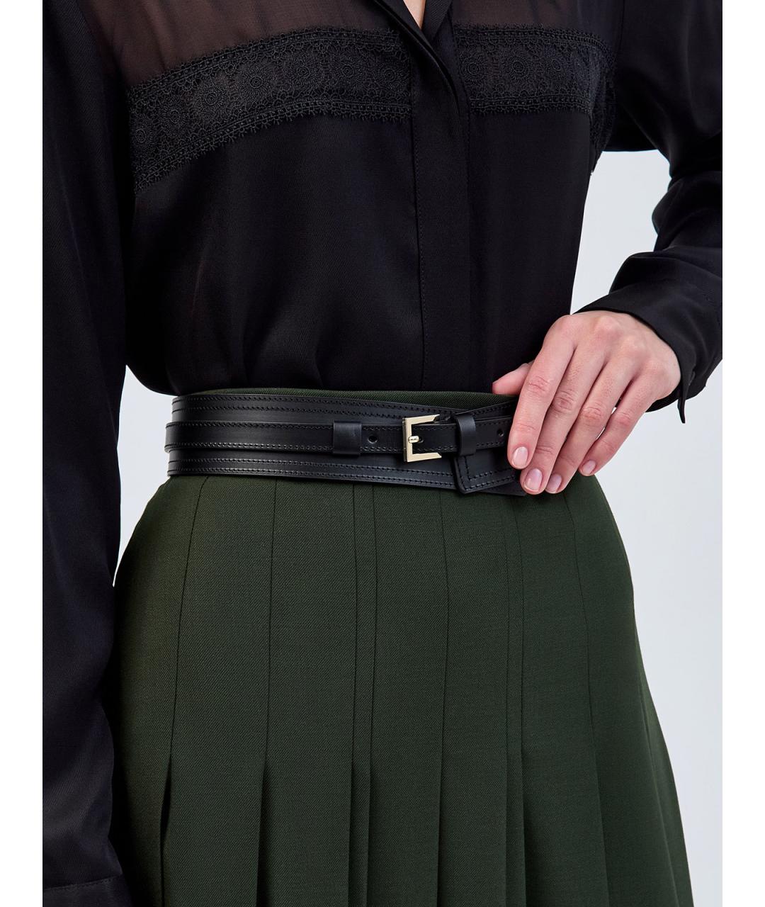 LORENA ANTONIAZZI Черный кожаный ремень, фото 2