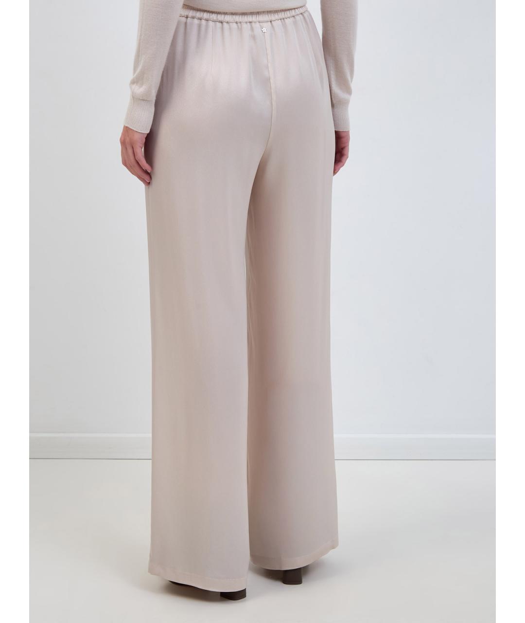 LORENA ANTONIAZZI Бежевые ацетатные прямые брюки, фото 4