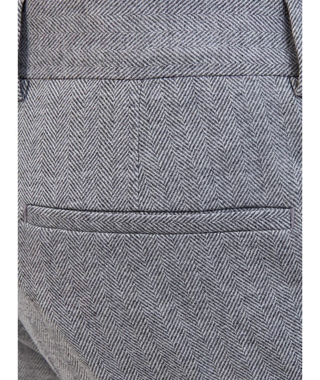 BRUNELLO CUCINELLI Серые шерстяные повседневные брюки, фото 5