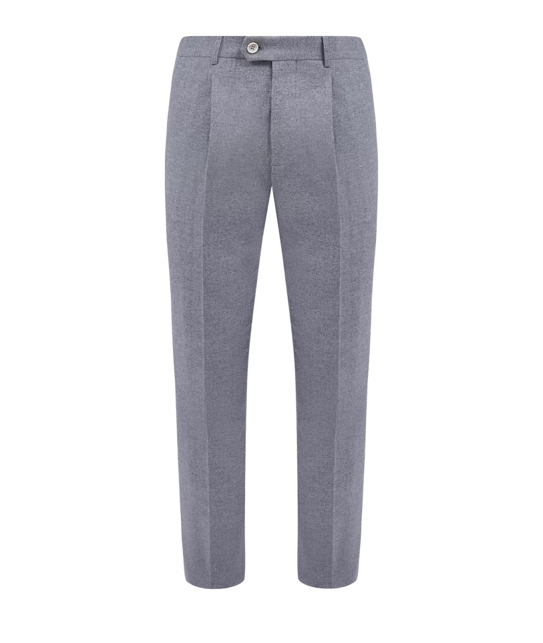 BRUNELLO CUCINELLI Серые шерстяные повседневные брюки, фото 1