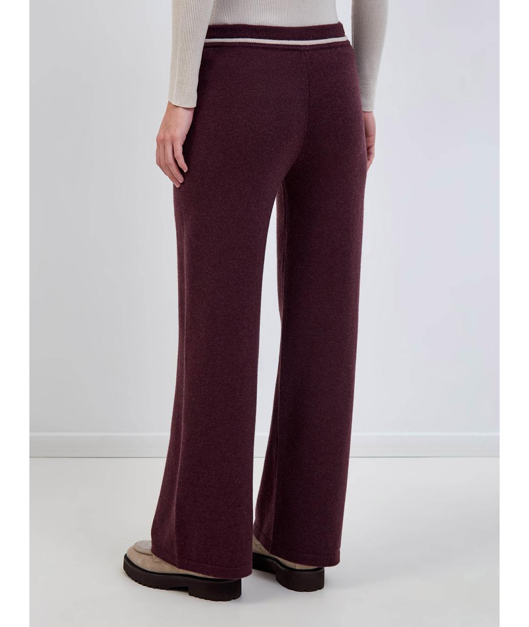 ELEVENTY Бордовые кашемировые прямые брюки, фото 4