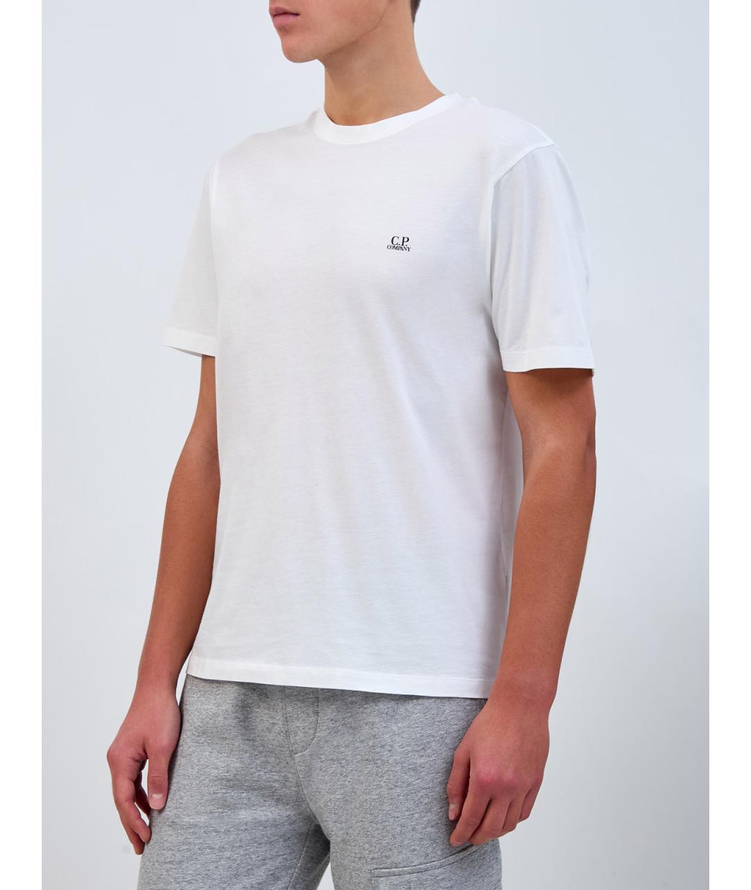 CP COMPANY Белая хлопковая футболка, фото 3