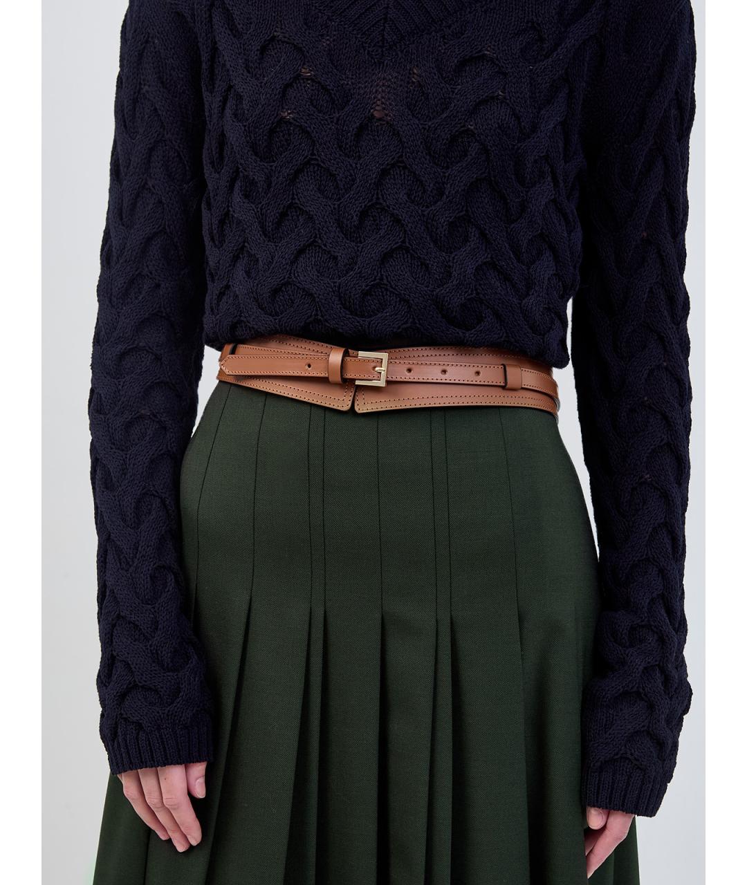 LORENA ANTONIAZZI Коричневый кожаный ремень, фото 2