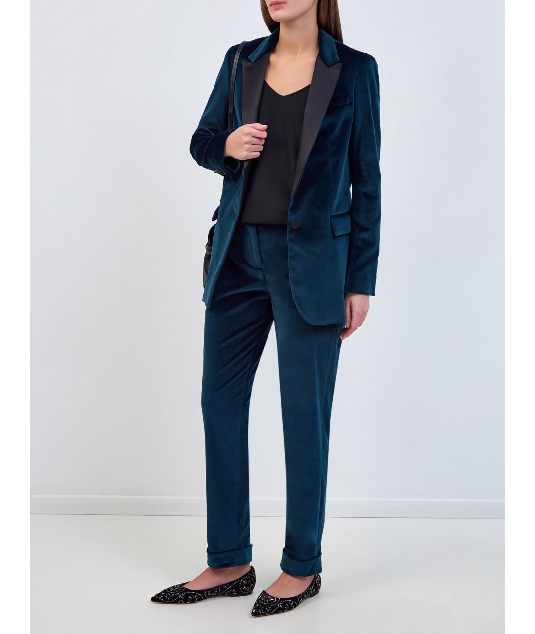 LORENA ANTONIAZZI Зеленый бархатный жакет/пиджак, фото 2