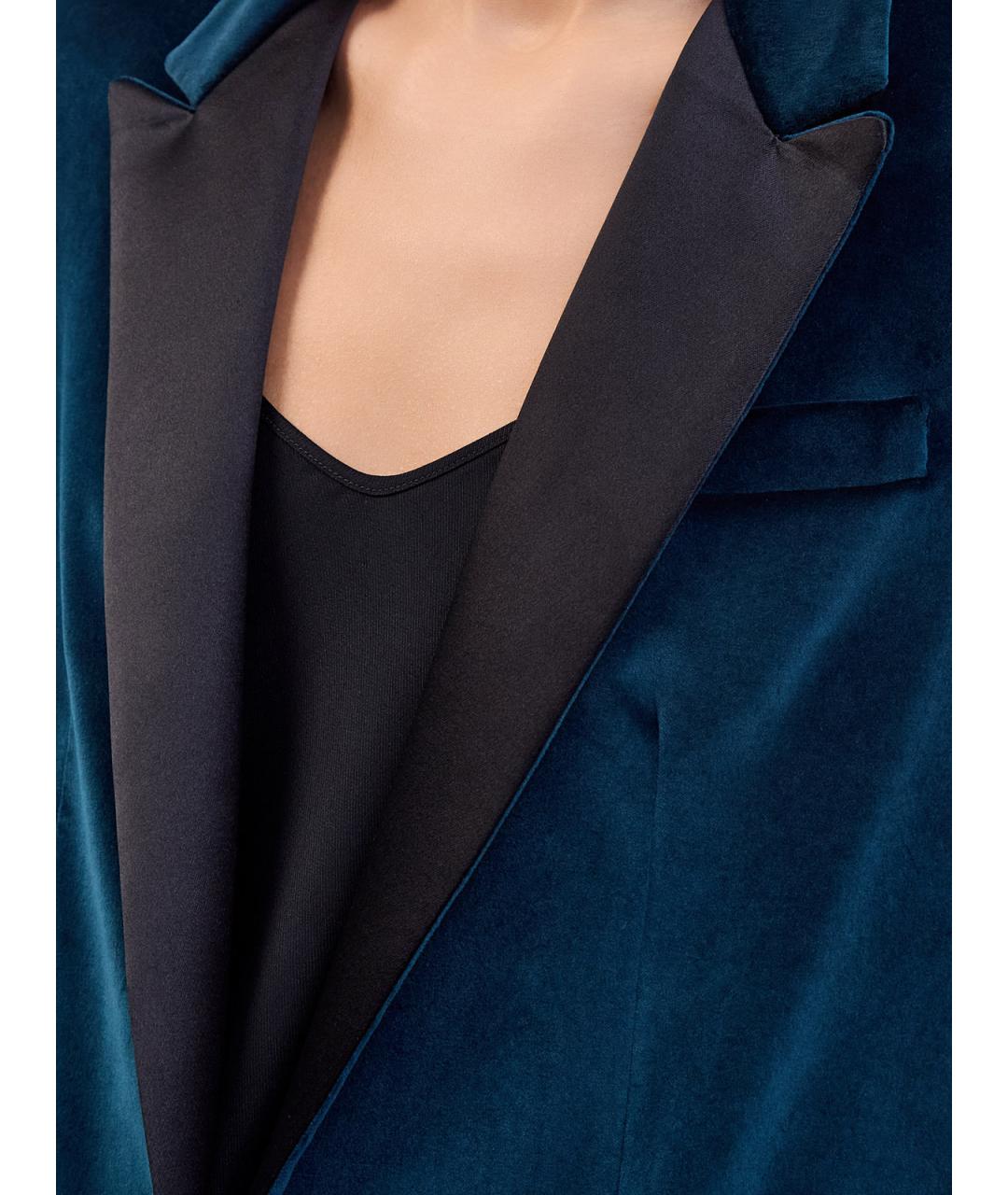 LORENA ANTONIAZZI Зеленый бархатный жакет/пиджак, фото 5