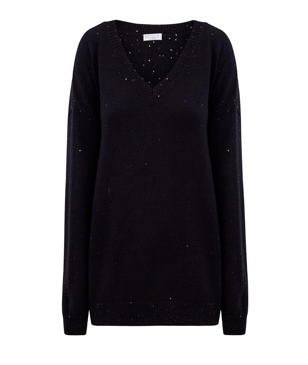 BRUNELLO CUCINELLI Черный кашемировый джемпер / свитер, фото 1