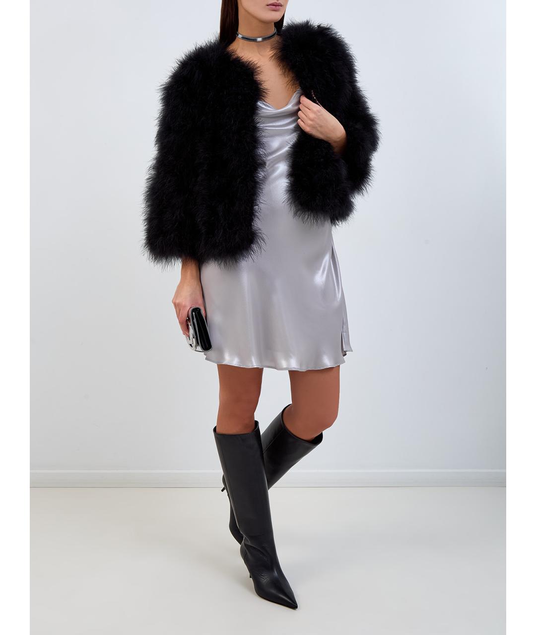 DIESEL Серебряное полиэстеровое коктейльное платье, фото 2