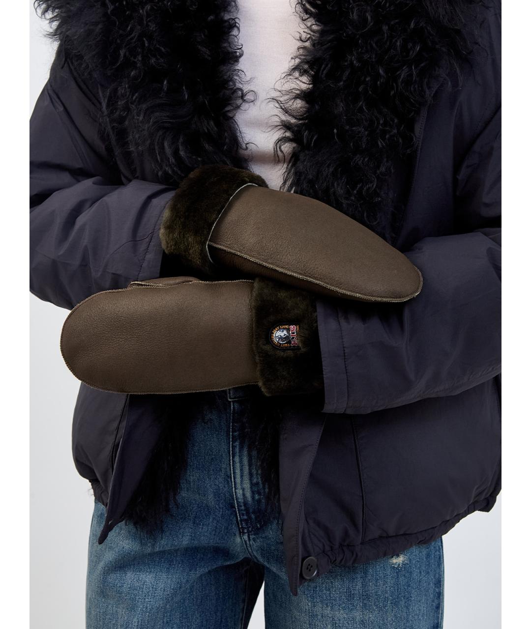 PARAJUMPERS Коричневые варежки, фото 2