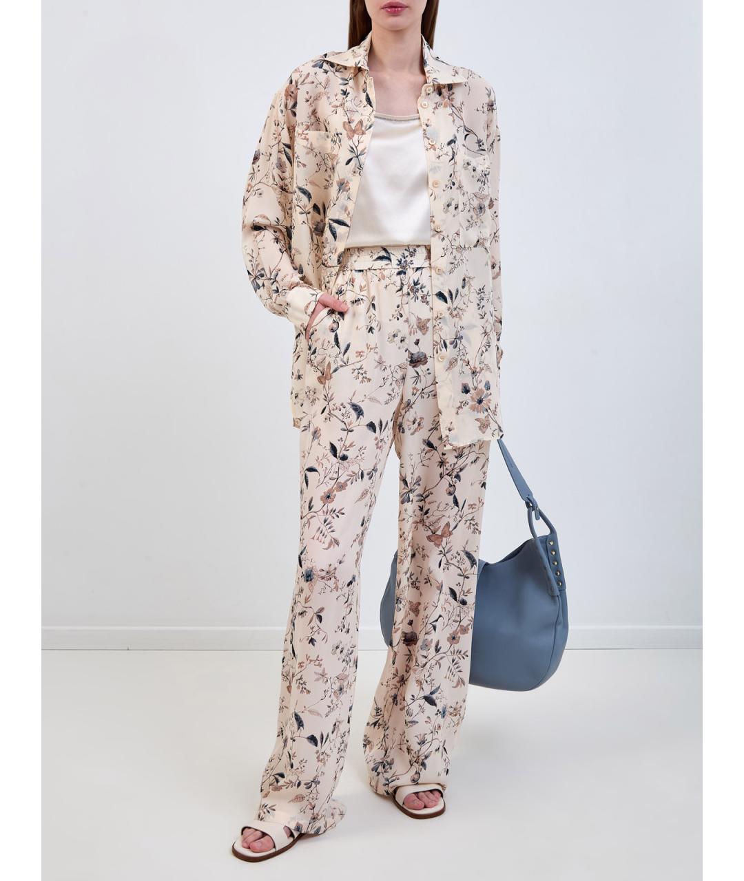 ELEVENTY Мульти шелковые брюки широкие, фото 2