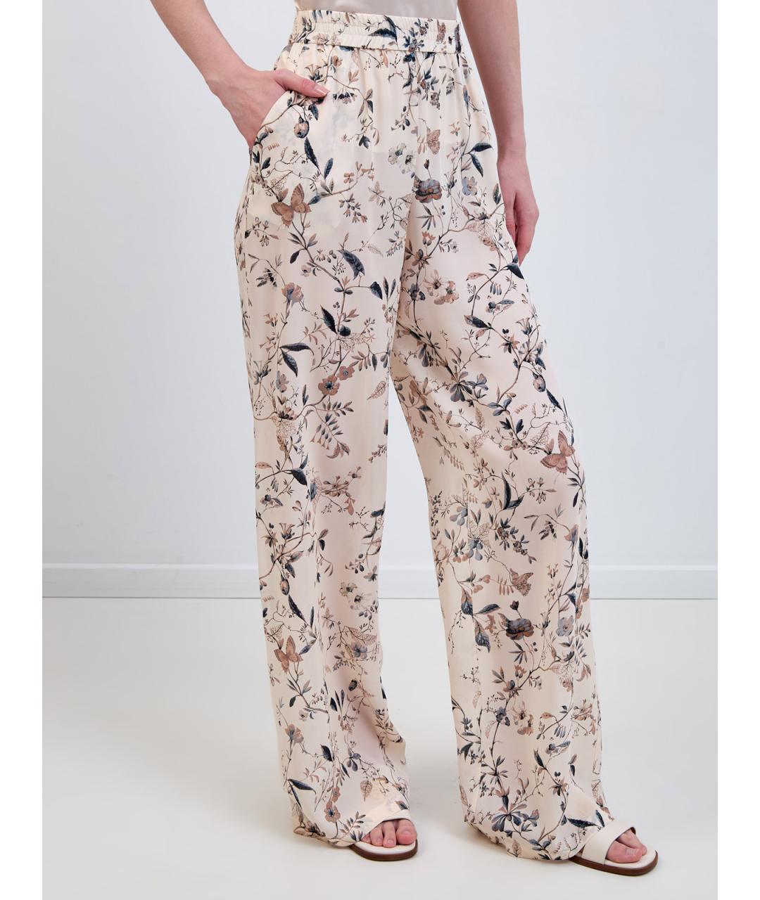 ELEVENTY Мульти шелковые брюки широкие, фото 3