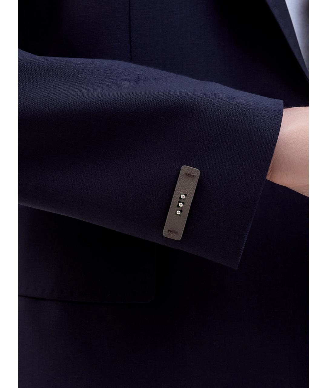 PESERICO Синий шерстяной жакет/пиджак, фото 5