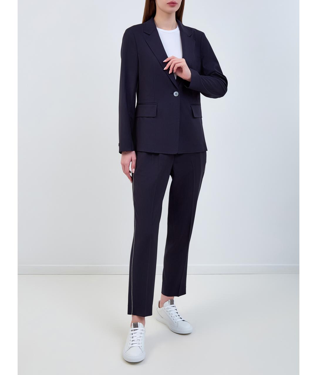 PESERICO Синий шерстяной жакет/пиджак, фото 2