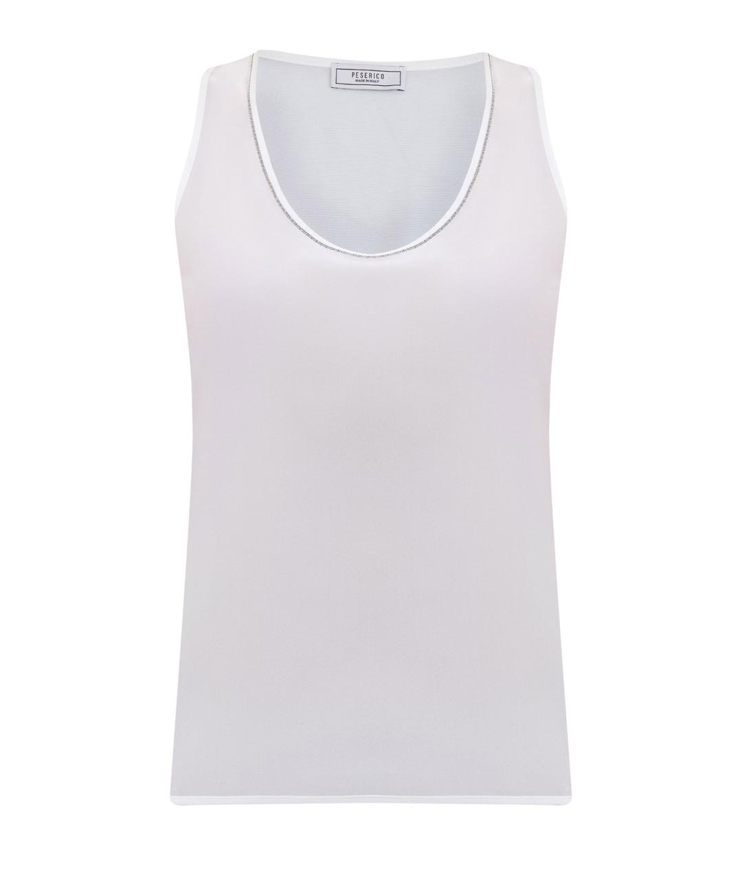 PESERICO Белая шелковая майка, фото 1