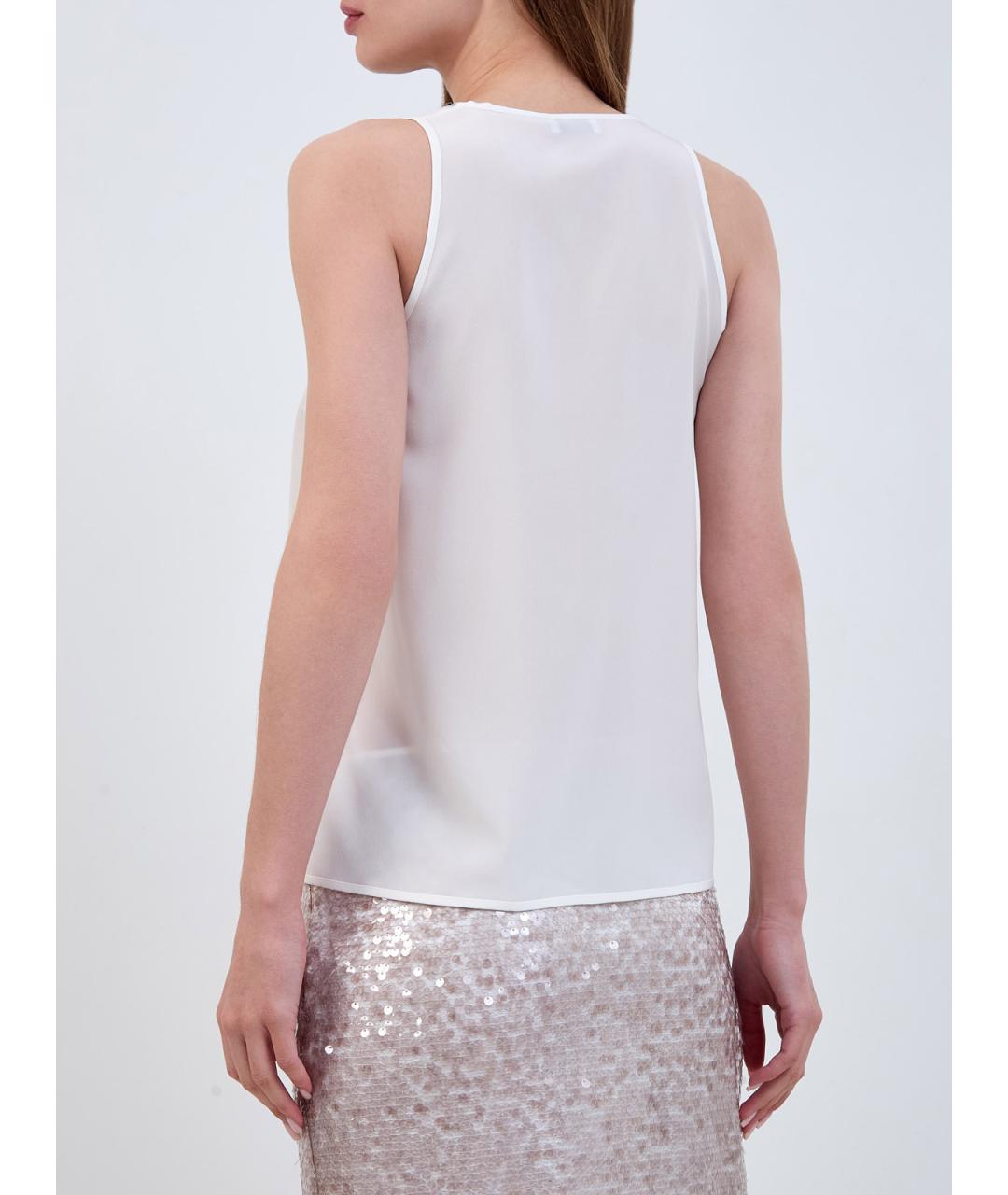 PESERICO Белая шелковая майка, фото 4