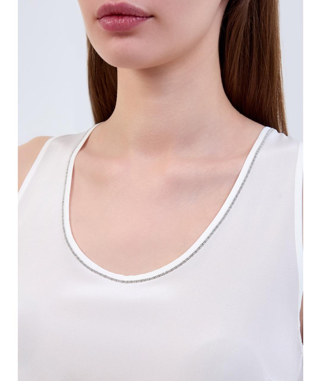 PESERICO Белая шелковая майка, фото 5