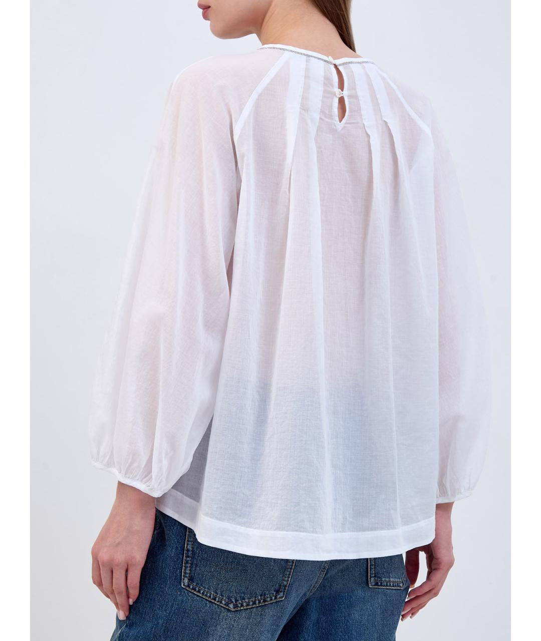 PESERICO Белая хлопковая блузы, фото 4
