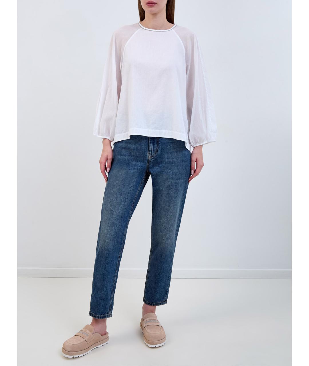 PESERICO Белая хлопковая блузы, фото 2