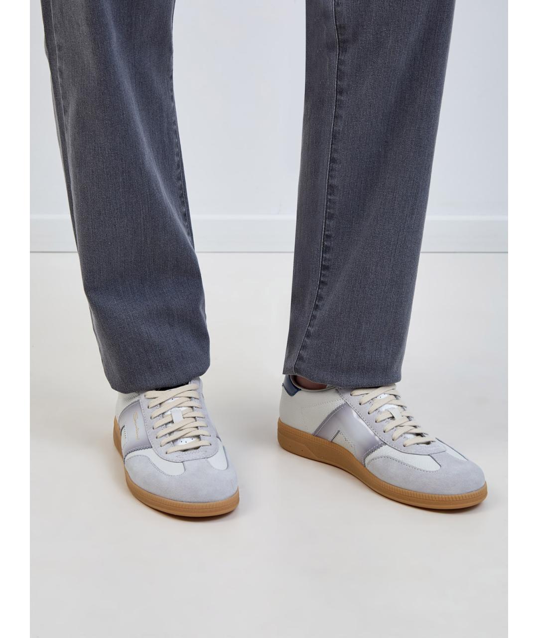 SANTONI Мульти кожаные низкие кроссовки / кеды, фото 2