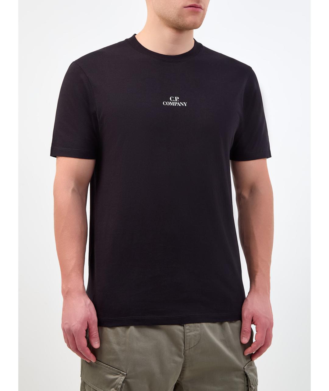 CP COMPANY Черная хлопковая футболка, фото 3