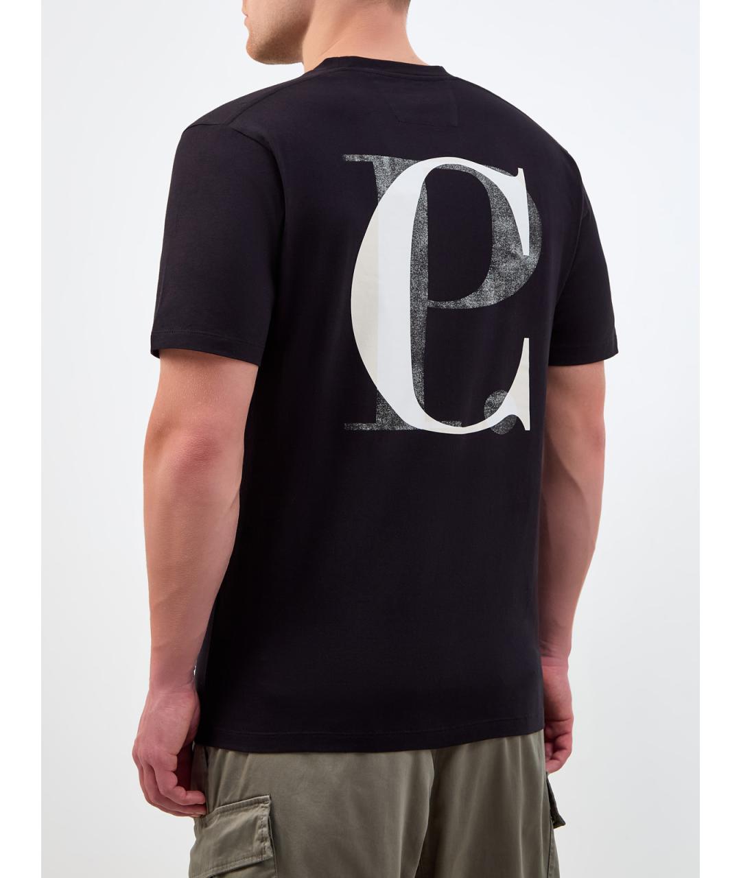 CP COMPANY Черная хлопковая футболка, фото 4