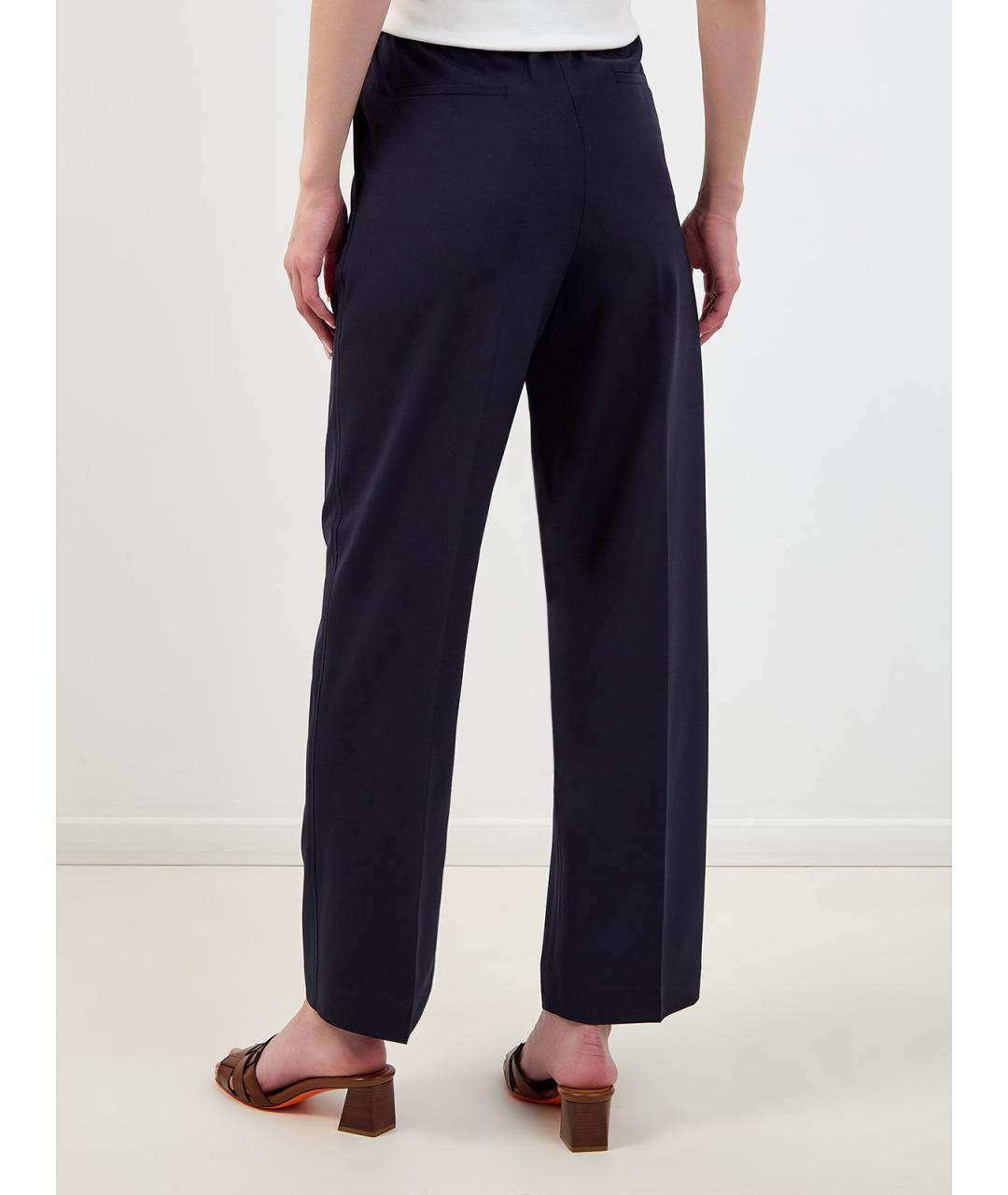 FABIANA FILIPPI Темно-синие шерстяные прямые брюки, фото 4