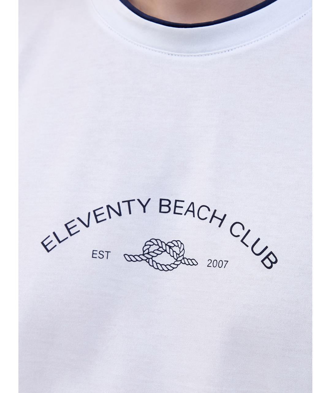 ELEVENTY Белая хлопковая футболка, фото 5