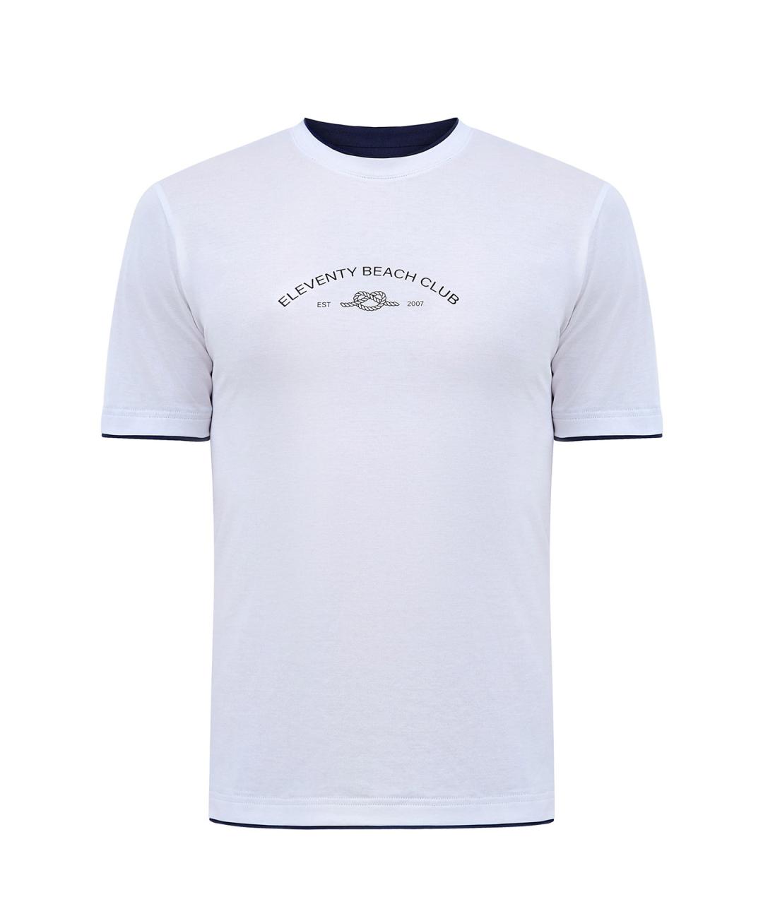 ELEVENTY Белая хлопковая футболка, фото 1